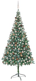 Albero di Natale Preilluminato con Palline e Pigne, Albero di Natale Preilluminato con Palline e Pigne 210 cm VII