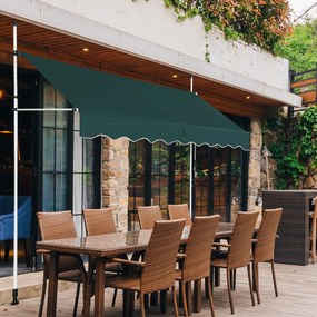 Costway Tenda a bracci da 250 cm di larghezza senza forare da balcone resistente ai raggi UV, Tenda regolabile in altezza Verde