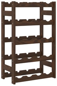 Portabottiglie per 20 bottiglie marrone legno massello di pino