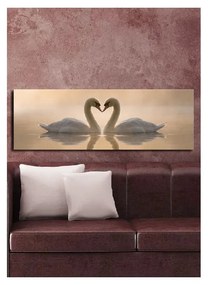 L'immagine su tela Swan Love, 90 x 30 cm - Wallity