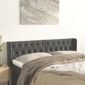 Testiera Ad Orecchio Grigio Scuro 163x16x78/88 Cm İn Velluto /