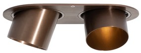 Set di 6 faretti da incasso bronzo scuro GU10 50mm 2 luci - Installa