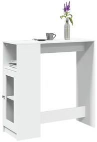 Tavolo Bar Con Rastrelliera Bianco 101x40x103,5 Cm Multistrato /