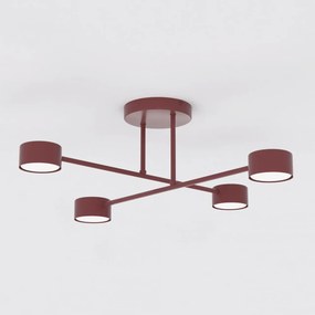 Plafoniera da soffitto HALO 4 in acciaio 4xGX53 - Mokka o Burgundy