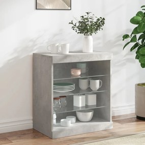 Credenza con luci led grigio cemento 60,5x37x67 cm