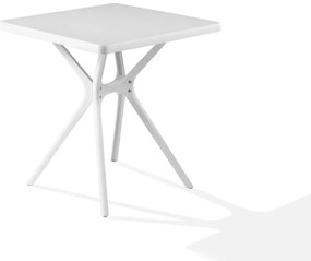 Tavolo da pranzo per giardino LONDON NEW GARDEN struttura e superficie in Polipropilene bianco 80x80cm