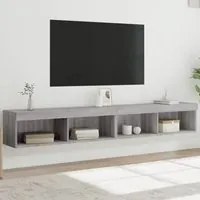 Mobili TV con Luci LED 2pz Grigio Sonoma 100x30x30 cm 837166