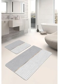 Tappetini da bagno grigi in set da 2 100x60 cm - Minimalist Home World