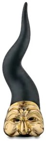 Bongelli preziosi corno con maschera pulcinella h 31 cm - varie colorazioni ORO NERO