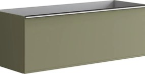 Mobile da bagno sospeso sotto lavabo L 120 x H 40 x P 45.5 cm verde laccato, 2 cassetti Pixel frame