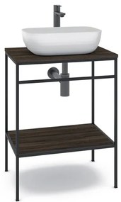 Mobile sottolavabo e lavabo Outline per vasca centrale nero L 60 x H 92 x P 45.5 cm