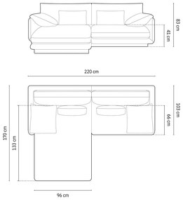 Divano angolare beige (angolo sinistro) Torino - Micadoni Home
