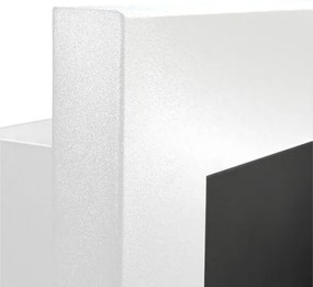 Camino a bioetanolo da parete o incasso Livorno Bianco L 90 x P 12 x H 40 con vetro