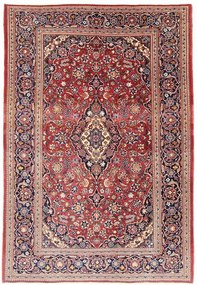 Kashan Tappeto 140 x 220 Rosso (Iran) Annodato A Mano