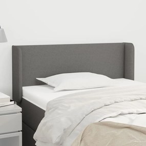 Testiera Ad Orecchio Grigio Scuro 103x16x78/88 Cm İn Tessuto /