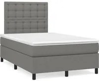 Letto a Molle Materasso e LED Grigio Scuro 120x190cm in Tessuto 3270226