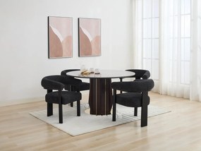 Sedia con braccioli in Tessuto bouclette e Legno di hevea Nero  - Lotto di 2 - LIVELIA di Pascal MORABITO