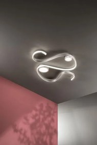 Plafoniera led snake argento pl.snake.65-silver