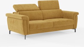 Capri divano letto di design con piedini alti - poggiatesta reclinabili in raffinato tessuto effetto velluto smacchiabile T30