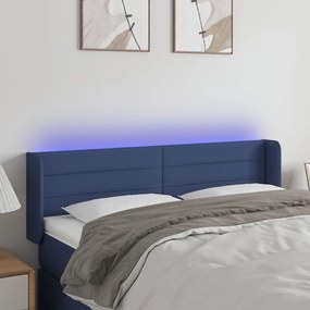 Testiera A Led Blu 147x16x78/88 Cm İn Tessuto /