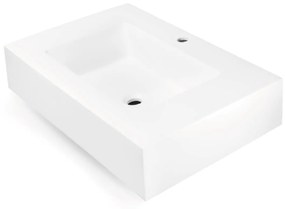 Lavabo Sospeso 60x46 Cm Lullaby "Giada" Effetto Liscio Bianco Opaco