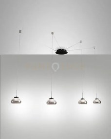 Arabella sospensione fume' 4 luci spostabile a led 3000k - 32w - 30...