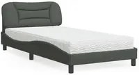 Letto con Materasso Grigio Scuro 100x200 cm in Tessuto 3208514