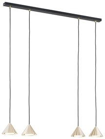 Sospensione Minimal Skadi 4 Luci In Acciaio Oro