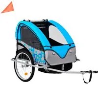 Rimorchio da Bici per Bambini e Passeggino 2 in 1 Blu e Grigio cod mxl 61522