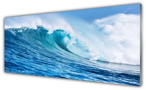 Quadro acrilico Onde Mare Cielo Nuvole 125x50 cm