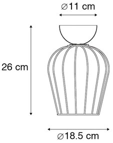 Plafoniera moderna nera a filo metallico - Palica
