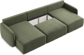Divano angolare verde allungabile/con contenitore Kalena – Makamii
