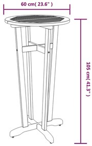 Set da Bar 3 pz in Legno Massello di Acacia