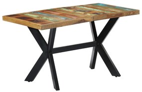 Tavolo Da Pranzo 140x70x75 Cm İn Legno Massello Di Recupero /