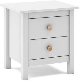 Comodino bianco per bambini in legno di pino Max - Marckeric