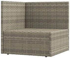 Set Divani da Giardino 9 pz con Cuscini in Polyrattan Grigio