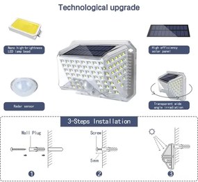Brilagi-LED lampada solare da parete WALLIE LED/4W/5,5V argento con sensore