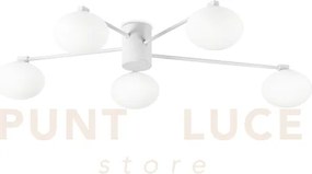 Hermes plafoniera 5 luci attacco g9 bianco lampadine incluse 90cm