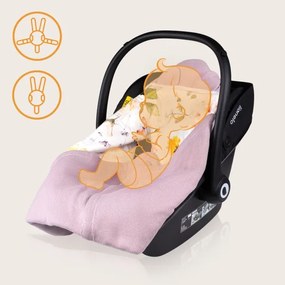 Lionelo - Sacco avvolgente per seggiolino auto TRAVEL SWADDLE 90x90 cm Rosa floreale