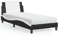 Letto con Materasso Nero e Bianco 90x200 cm in Similpelle 3208843