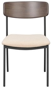 Sedie da pranzo color crema e marrone scuro in un set di 2 pezzi Maymont - Rowico