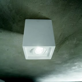 Faretto da soffitto quadrata in gesso verniciato Bianco SIRTA 13x16 cm