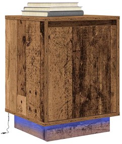 Comodino Con Luci Led Legno Antico 38x34x50 Cm /