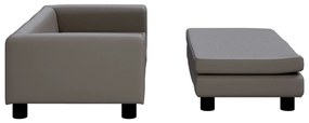 Lettino per cani con estensione grigio 100x50x30 cm similpelle