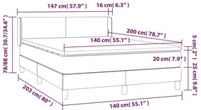 Giroletto a Molle con Materasso Tortora 140x200 cm in Tessuto