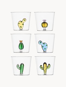 Set 6 bicchieri acqua in vetro borosilicato fatti a mano Desert Plants