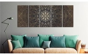 Quadro Brown Mandala  Colore Marrone, Dimensioni e Misure 225x90