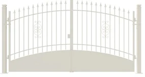 Cancello Marmolada in ferro, apertura centrale, L 358.5 x H 180 cm, di colore bianco