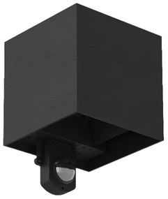 Brilagi - Lampada da parete per esterni CUBE LED con sensore, 6 W, 230 V, nera
