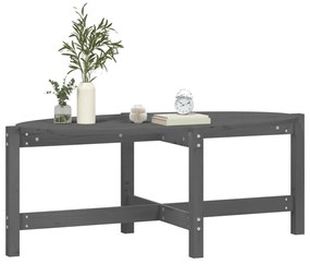 Tavolino da salotto grigio 118x63x45 cm legno massello di pino